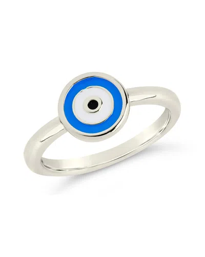 STERLING FOREVER SIBYL ENAMEL EVIL EYE RING