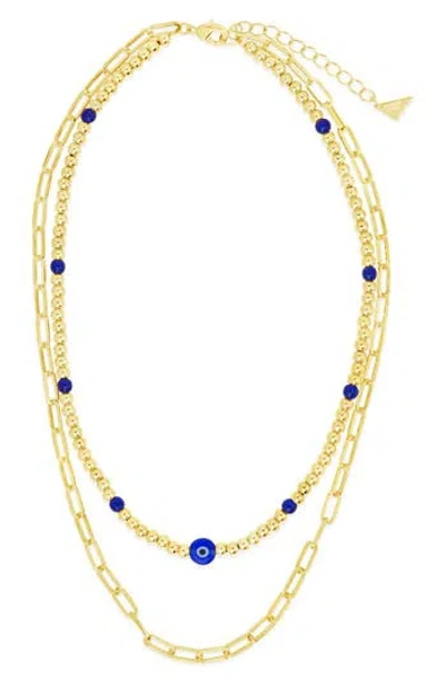 Sterling Forever Sibyl Evil Eye Layered Necklace