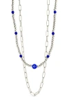 Sterling Forever Sibyl Evil Eye Layered Necklace