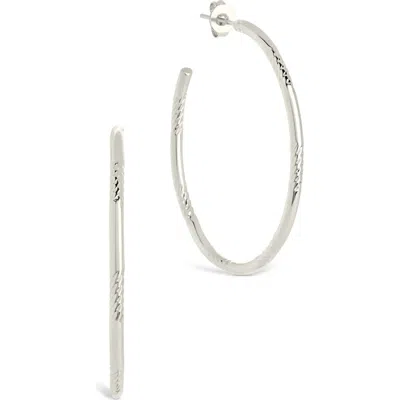 Sterling Forever Sierra Thin Hoop Earrings