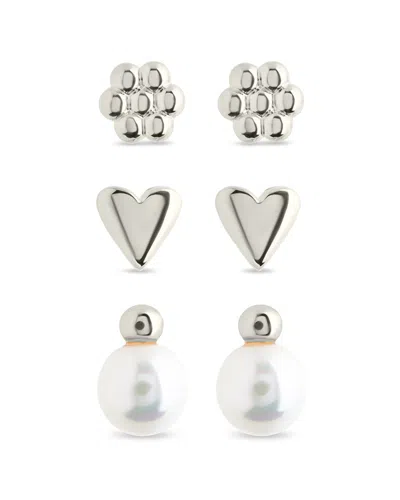 Sterling Forever Silver 9.5mmmm Pearl Irene Pearl In Metallic