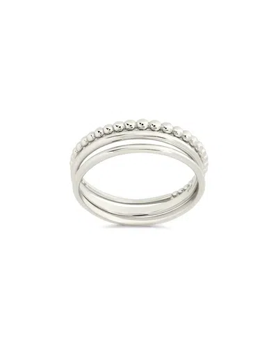 Sterling Forever Silver Adele Stacking Ring In Metallic