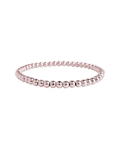 Sterling Forever Silver Beaded Stretch Bracelet In Pink