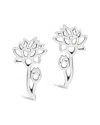 Sterling Forever Silver Birth Flower July Water Lily Studs