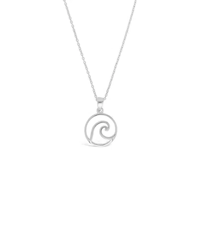 Sterling Forever Silver Circle Wave Necklace