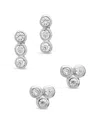 Sterling Forever Sterling Silver 2-piece Bezel Stud Set