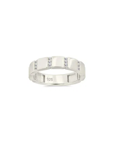 Sterling Forever Silver Cz Bradley Ring In Metallic