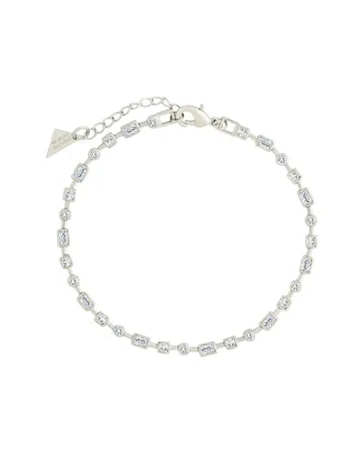 Sterling Forever Silver Cz Camden Staggered Tennis Bracelet In Metallic