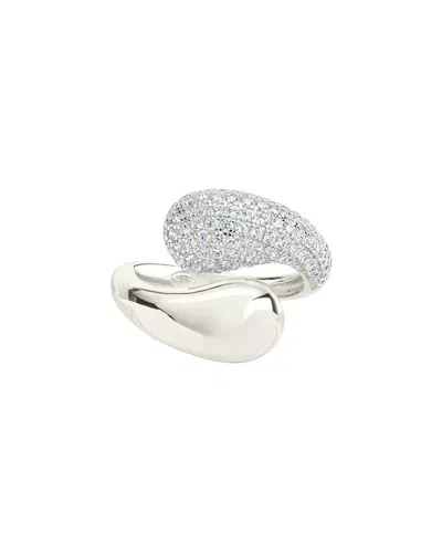 Sterling Forever Silver Cz Cecilia Open Ring