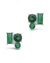 Sterling Forever Silver Cz Cluster Studs
