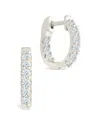 Sterling Forever 14k Over Silver Cz Constance Studded Statement Hoop Earrings In Metallic