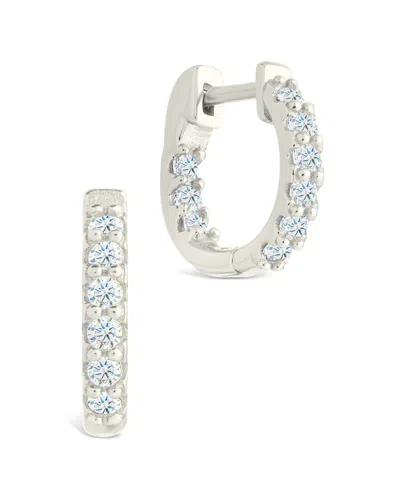 STERLING FOREVER STERLING FOREVER SILVER CZ CONSTANCE STUDDED STATEMENT HOOP EARRINGS