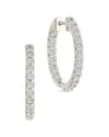 Sterling Forever 14k Over Silver Cz Constance Studded Statement Hoop Earrings In Metallic