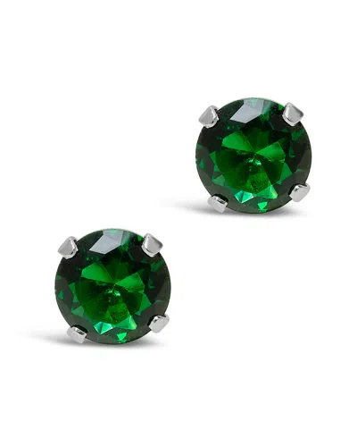 Sterling Forever Sterling Silver 7mm Rainbow Cz Studs In Gold