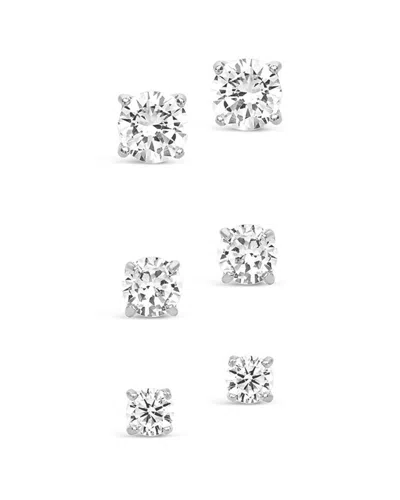 Sterling Forever Silver Cz Earrings Set