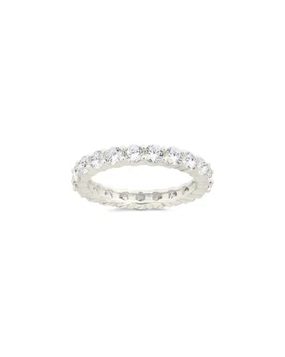 Sterling Forever Silver Cz Gracie Eternity Ring In Metallic