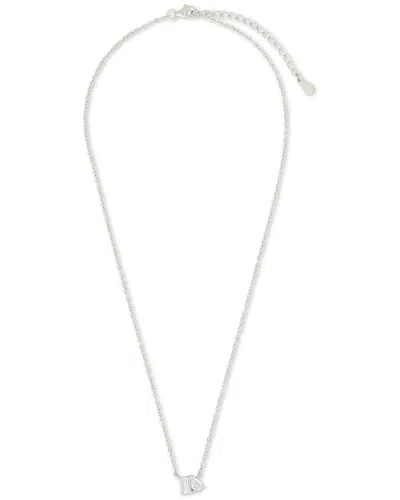 Sterling Forever Silver Cz Guinevere Necklace In Metallic