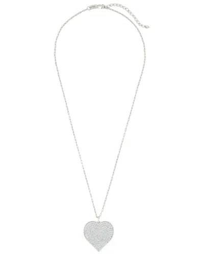 Sterling Forever Silver Cz Heart Necklace