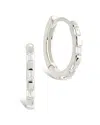 Sterling Forever Silver Cz Henley Baguette Micro Hoop Earrings