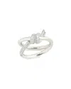 Sterling Forever Silver Cz Irene Twisted Ring In Metallic