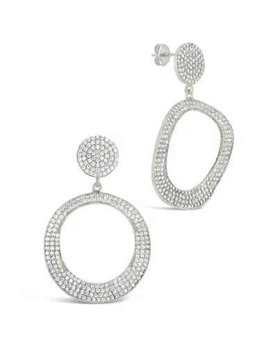 Sterling Forever Silver Cz Juniper Statement Drop Earrings In Metallic