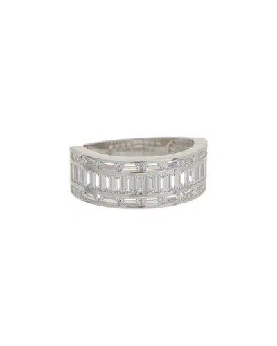 Sterling Forever Silver Cz Kate Baguette Eternity Ring In Pink