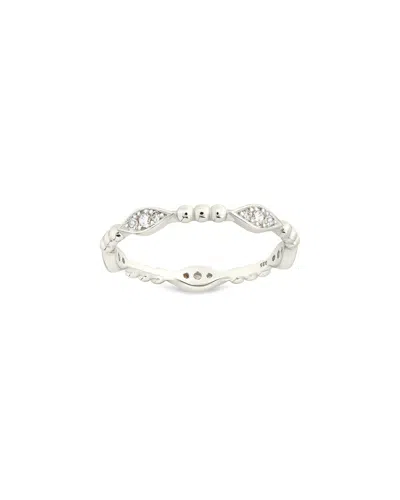Sterling Forever Silver Cz Lydia Ribbed Ring