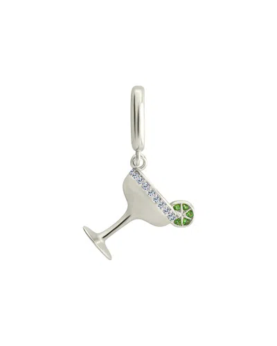 Sterling Forever Silver Cz Marg Charm In Burgundy