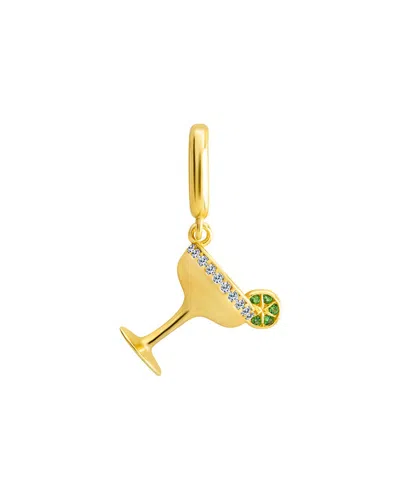 Sterling Forever Silver Cz Marg Charm In Gold