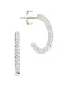Sterling Forever Silver Cz Maude Hoop Earrings In Metallic