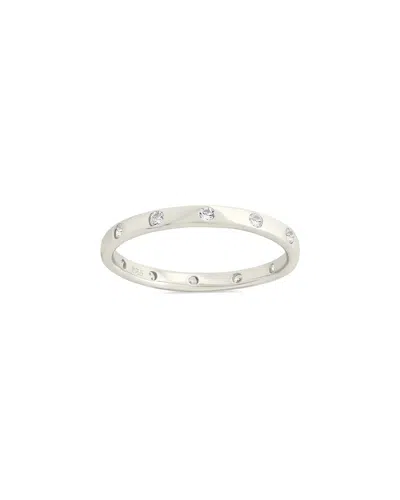 Sterling Forever Mindy Cubic Zirconia Studded Band Ring In Silver