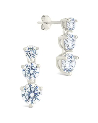 STERLING FOREVER STERLING FOREVER SILVER CZ OPALINE BRILLIANT CUT STUD EARRINGS