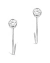 Sterling Forever Silver Cz Open Huggie Hoops