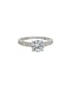 Sterling Forever Silver Cz Radiant Engagement Ring In Silver