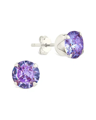 Sterling Forever Silver Cz Rainbow Stud Earrings