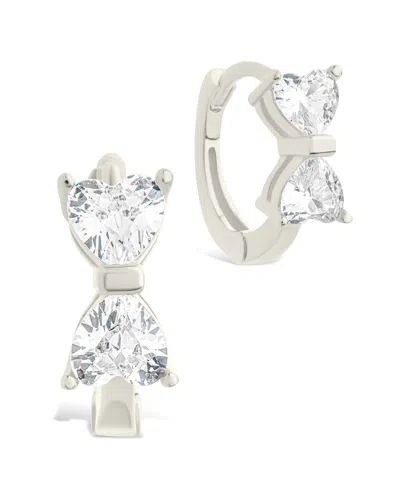STERLING FOREVER STERLING FOREVER SILVER CZ RAVENNA MICRO HOOP EARRINGS
