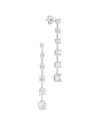 Sterling Forever Silver Cz Rue Drop Earrings