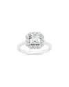 Sterling Forever Silver Cz Shaina Cushion Ring In Metallic