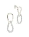 Sterling Forever Silver Cz Taissa Chain Link Stud Earrings