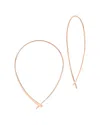 Sterling Forever Silver Delicate Threader Hoop Earrings In Gold