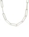 Sterling Forever Silver Elongated Paperclip Chain Necklace In Metallic