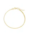 Sterling Forever Sterling Silver Herringbone Chain Bracelet In Gold