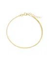 Sterling Forever Sterling Silver Herringbone Chain Bracelet In Gold