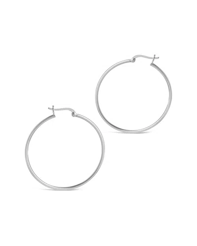 Sterling Forever Silver Hoops In Metallic