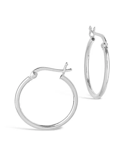 Sterling Forever Silver Hoops In Metallic