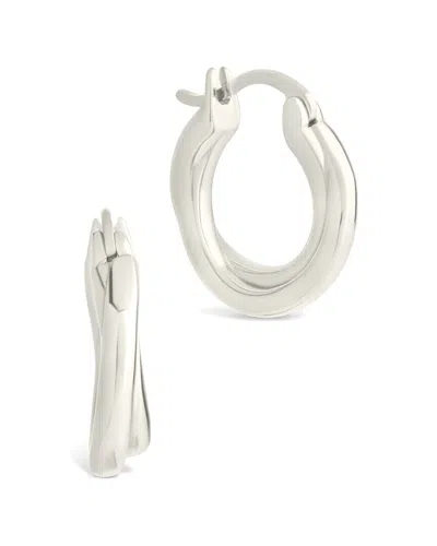 Sterling Forever Silver Janice Twisted Hoop Earrings