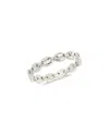 Sterling Forever Silver Janie Anchor Chain Ring In Metallic