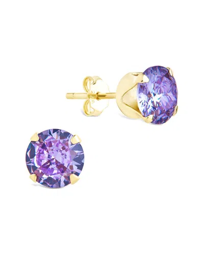 STERLING FOREVER STERLING FOREVER SILVER LIGHT PERIWINKLE CZ 7MM RAINBOW STUD EARRINGS