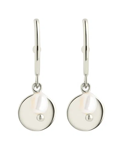 Sterling Forever Silver Morgan Disk Dangle Earrings In Metallic