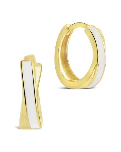 STERLING FOREVER STERLING FOREVER SILVER PEARL HUGGIE HOOP EARRINGS